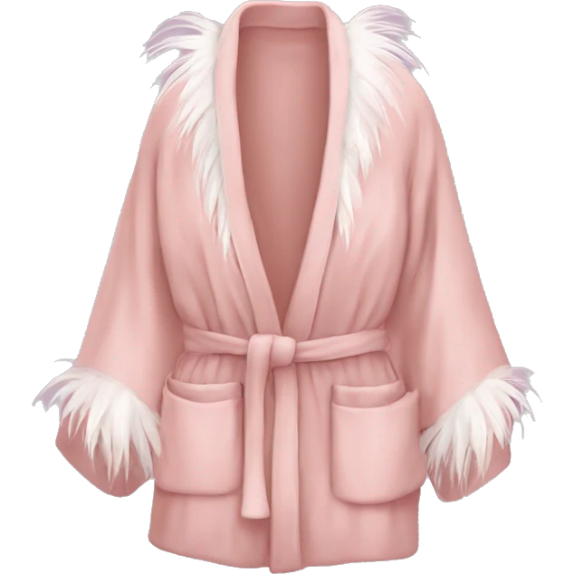 Blush pink robe with feather end peices  emoji