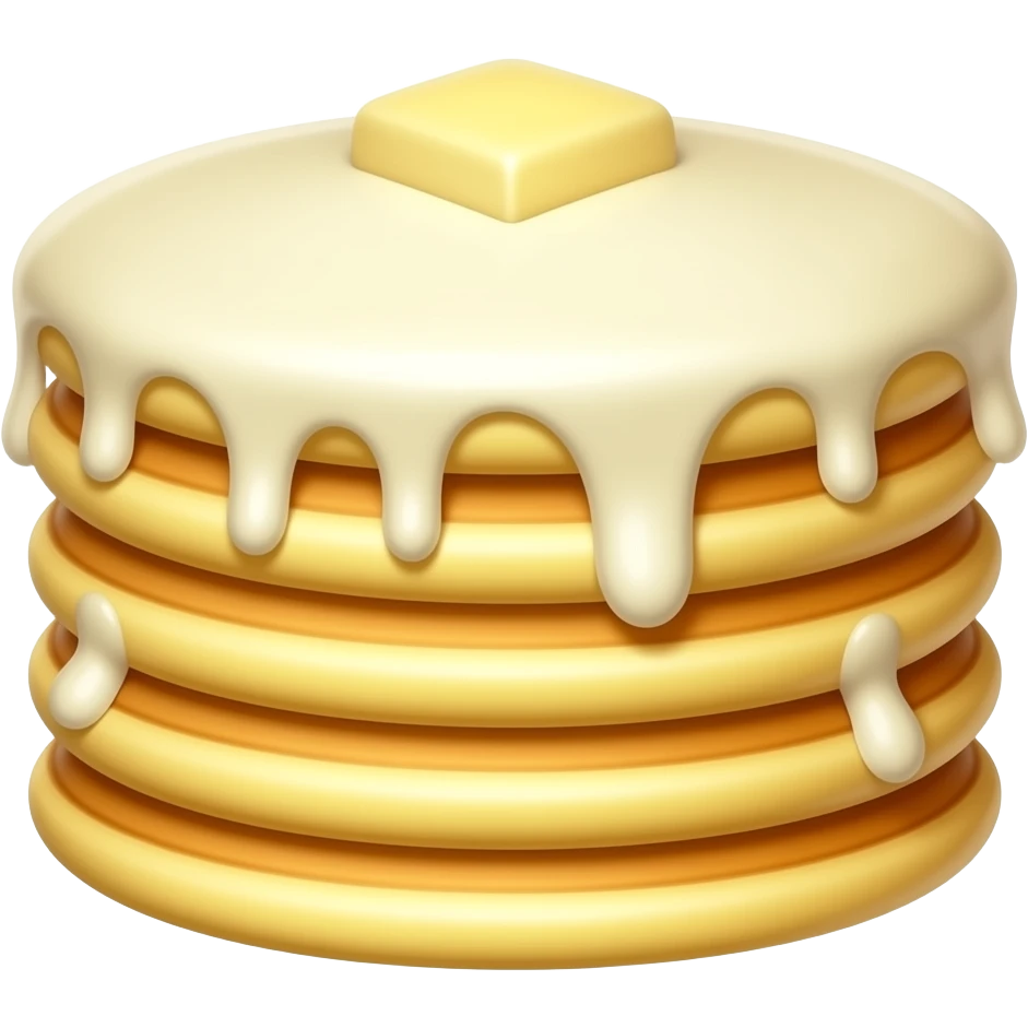 White chocolate fully dipped pancakes emoji