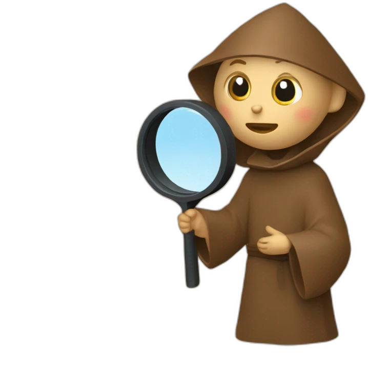 St francis of assisi with a magnifying glass emoji
