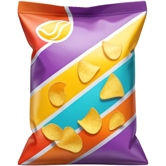 really simple chips bag from the side tilted, closed emoji