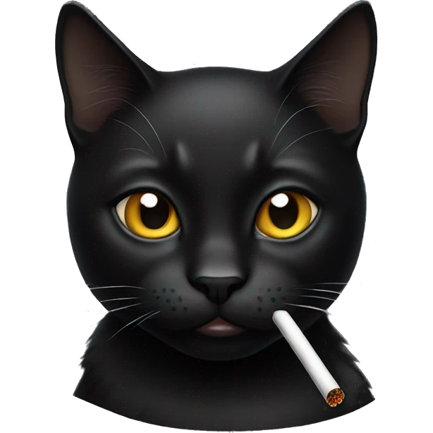 black cat with a cigarette  emoji