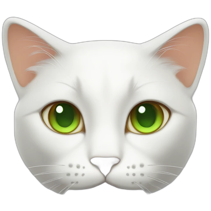 white cat with green eyes and orange ears emoji