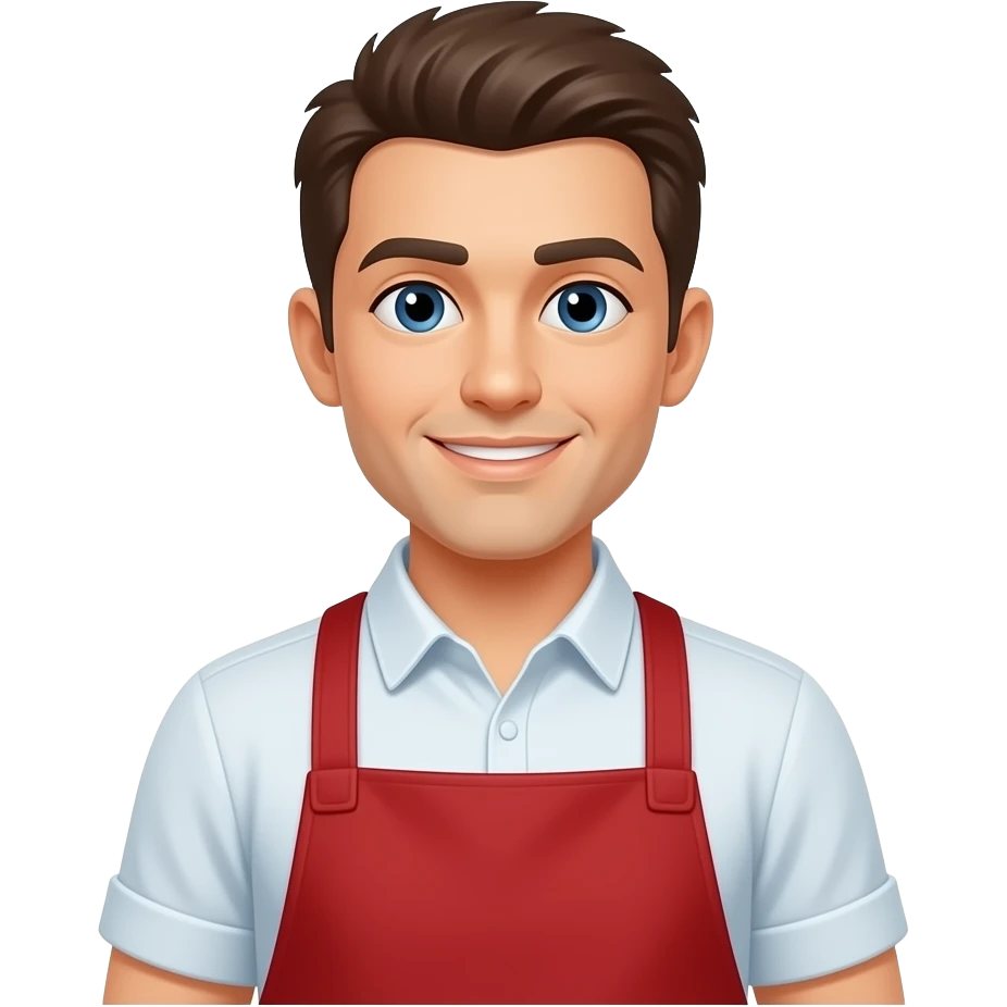 quiero un emoji de mesero mandil rojo emoji