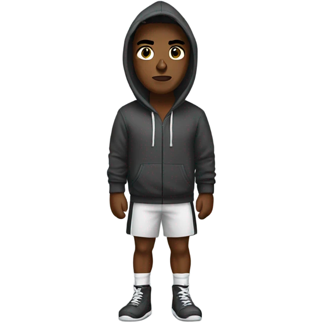 Boxer wearing a hoodie emoji