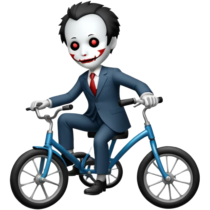 Jigsaw from the movie saw riding a tricycle  emoji