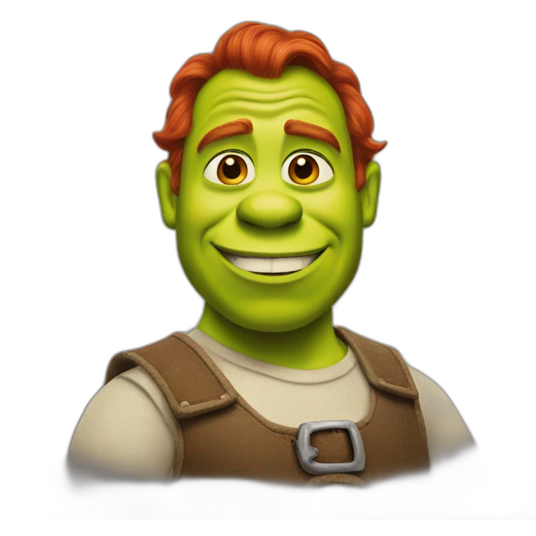 Shrek with red hair emoji