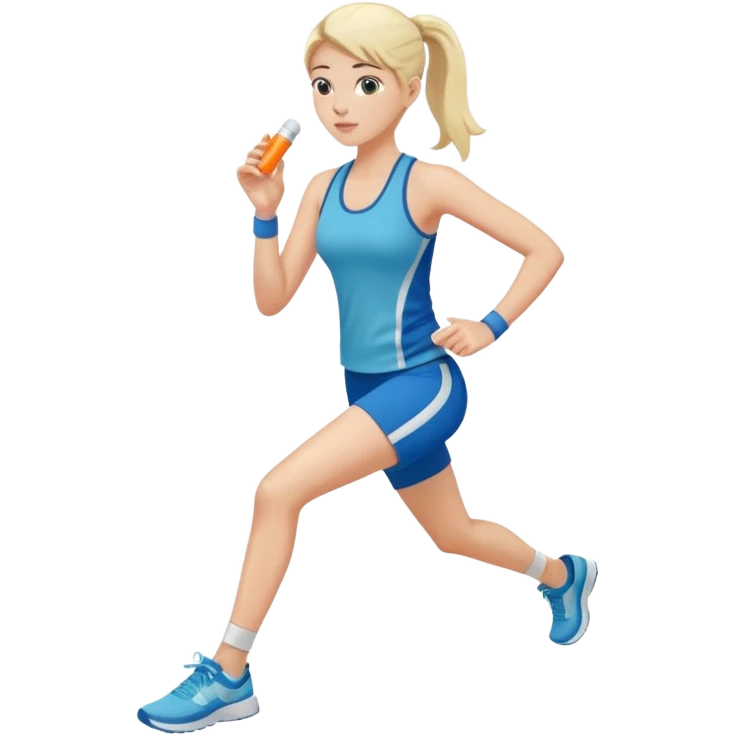 Девушка занимается спортом и пьет таблетки emoji