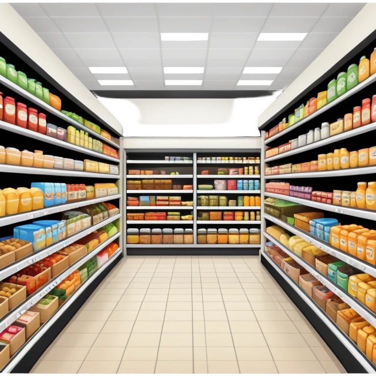 grocery store with food aisles emoji