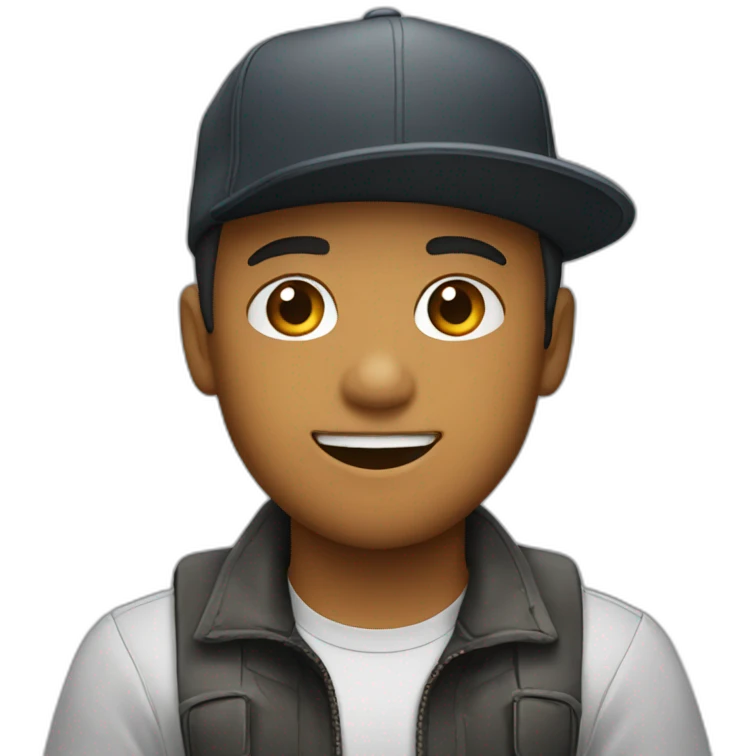 Joven con gorra hacia atrás  emoji