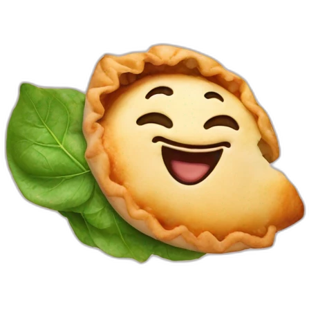 spinach empanada smiley face emoji