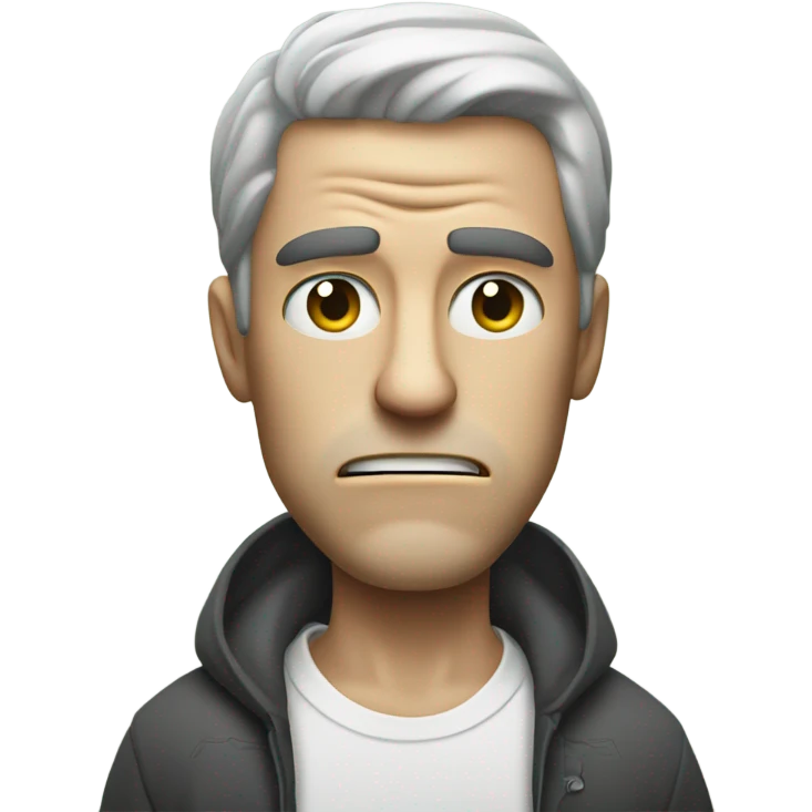 A white man angry with money emoji