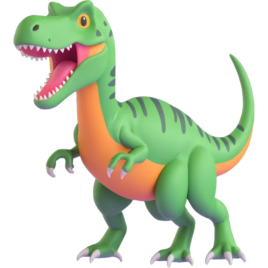 overhead view of a T-Rex emoji