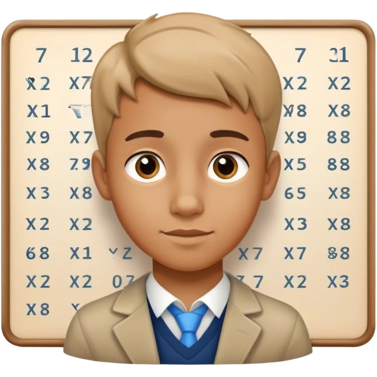 Smart young boy with best the math grades in the school emoji