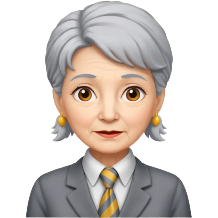 Very old women with Necktie. different hair style. emoji