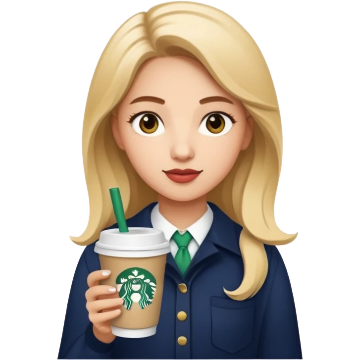A PREEPY girl with Starbucks  emoji