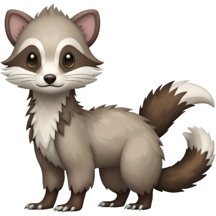 Trico-Sergal-Ferret-Vernid-fusion-Fakemon-animal-hybrid-creature, full body emoji