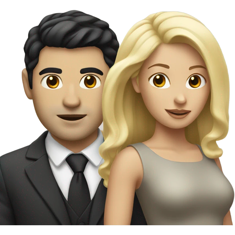 blonde woman and white man with black hair emoji