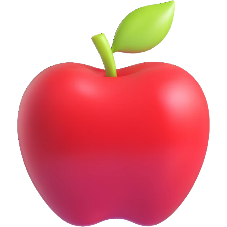 shiny red apple emoji