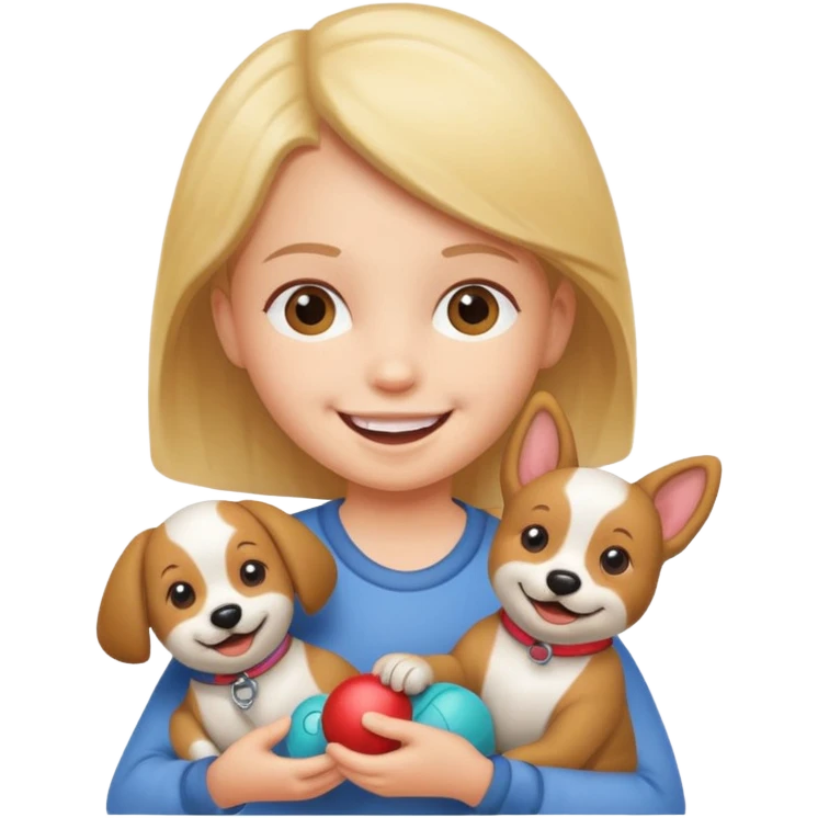 child with dog toy emoji