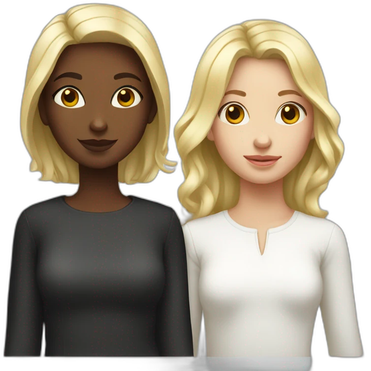 Fille noir et fille blanche emoji