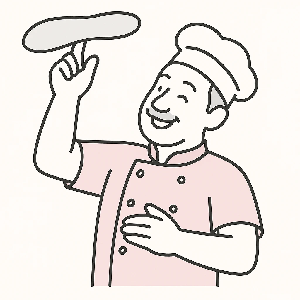 smiling Italian chef spinning pizza dough emoji