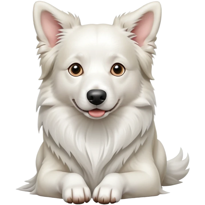 Sitting pure white Border Collie emoji