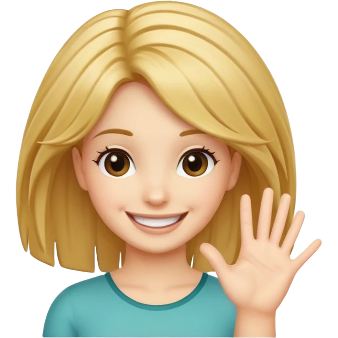A palm with women's hair and face saying Hi, Matt! emoji
