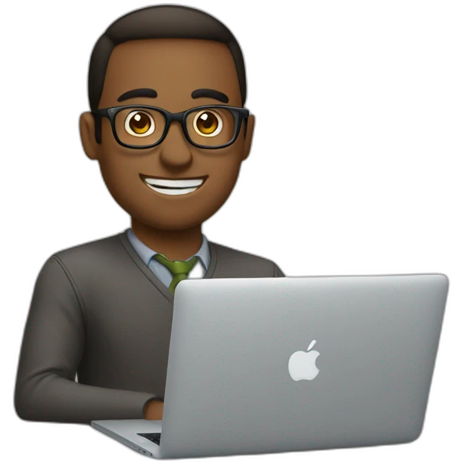 nerd with macbook emoji