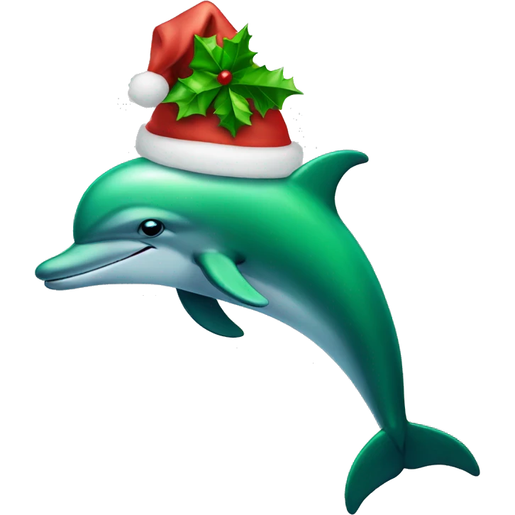 green Christmas dolphin  emoji