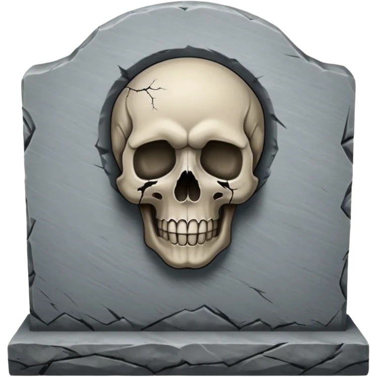 Headstone with simplified skull, front view emoji