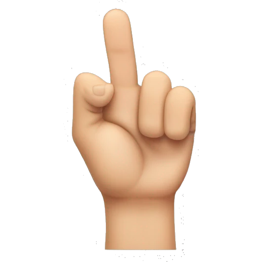 thumb between index finger and middle finger emoji