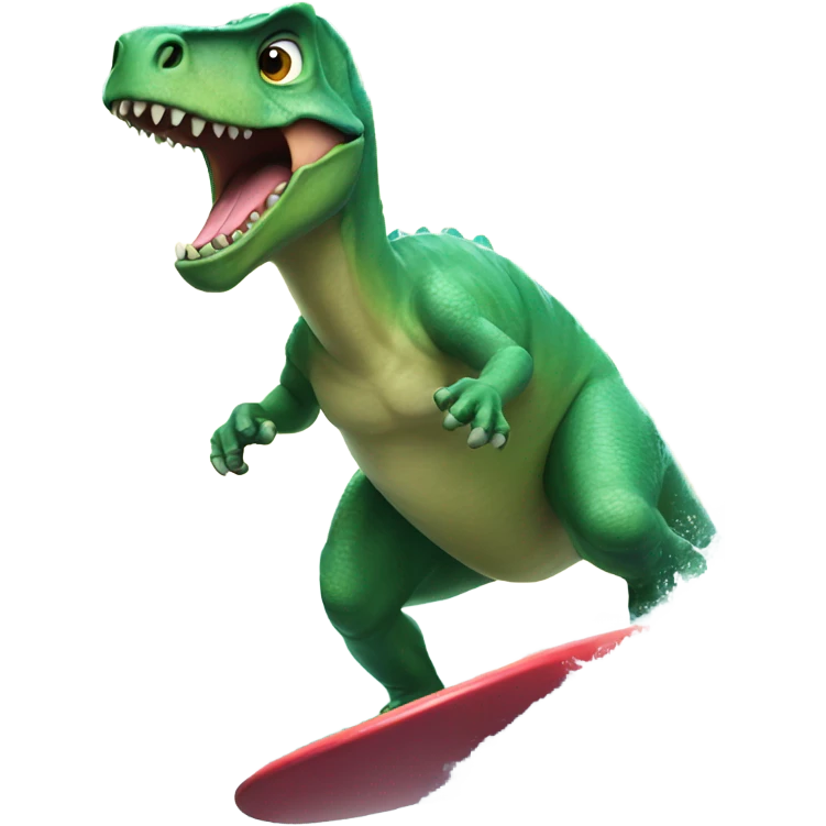 Dino surfing emoji