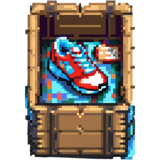 2d power up crate with shoe emoji