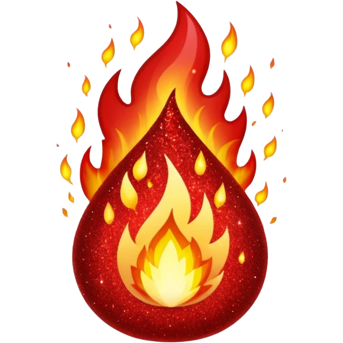 red glitter fire emoji
