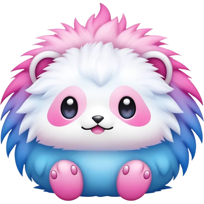 Cute cool kawaii pink-white-blue-gradient fakemon-creature emoji