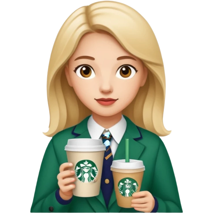 A PREEPY girl with Starbucks  emoji