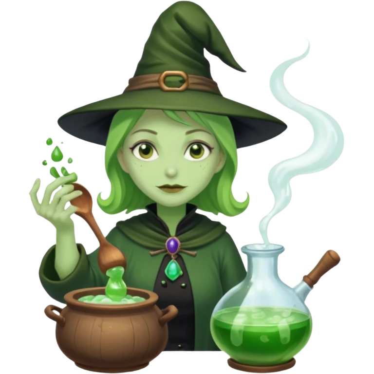 green witch cooking potion emoji