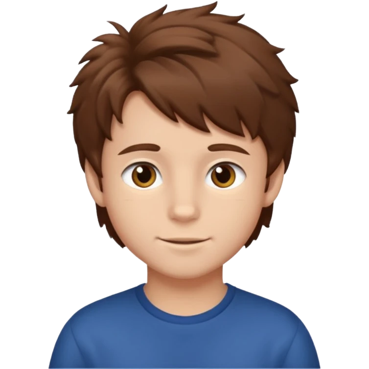 boy, fluffy, brown hair emoji