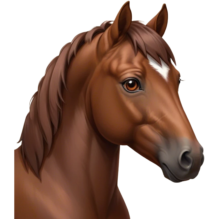 Cinematic Noble Brown Welsh Pony Portrait Emoji, Poised and sturdy, with a well-muscled build draped in a rich, chestnut-brown color, expressive eyes and a gracefully refined head with a gentle, noble profile, Simplified yet sharp and sophisticated features, highly detailed, glowing with a warm, earthy glow, high shine, intelligent and resilient, stylized with an air of pastoral elegance, focused and determined, soft glowing outline, capturing the essence of a watchful and confident brown Welsh pony that appears ready to gallop out of the screen with effortless strength! emoji