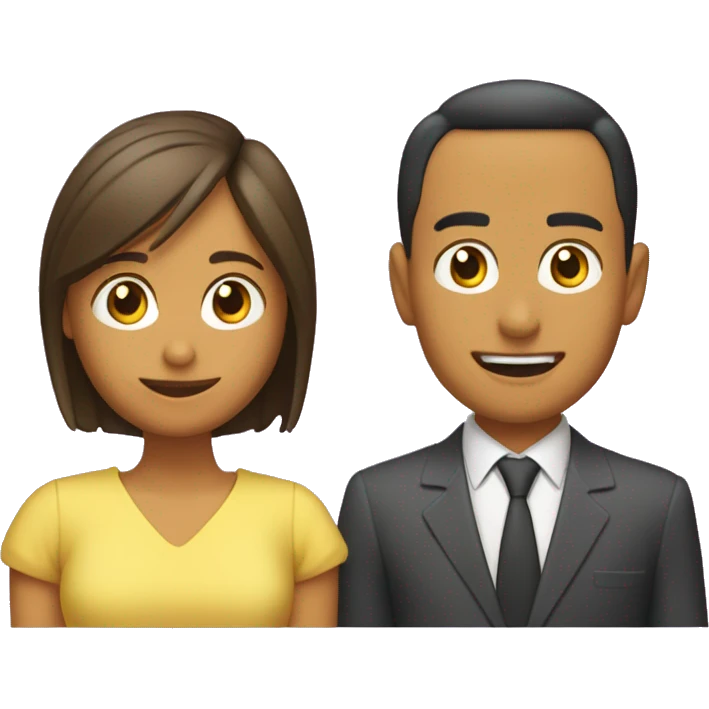 Chica y chico levantando la sega emoji