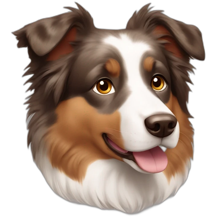 Australian shepherd dog with brown and white fur emoji