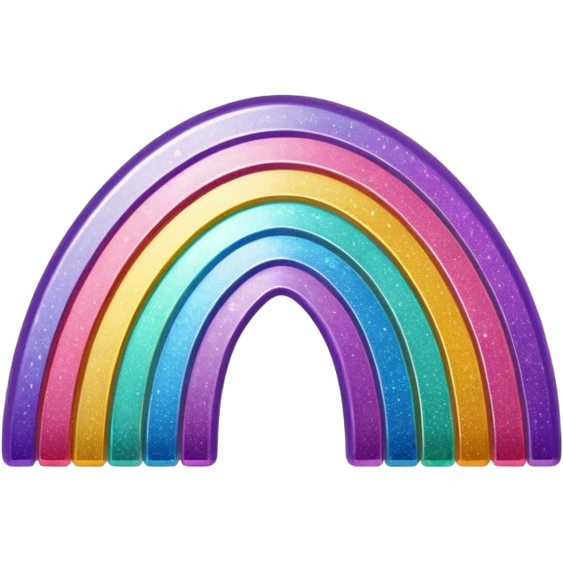 Vintage Rainbow glitter  emoji