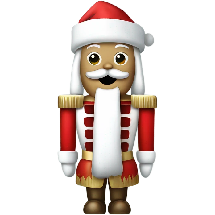 Christmas Nutcracker wearing santa hat emoji