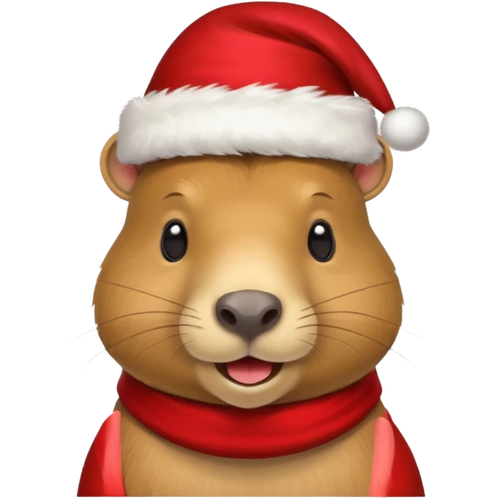 Capibara con sombrero de Navidad  emoji