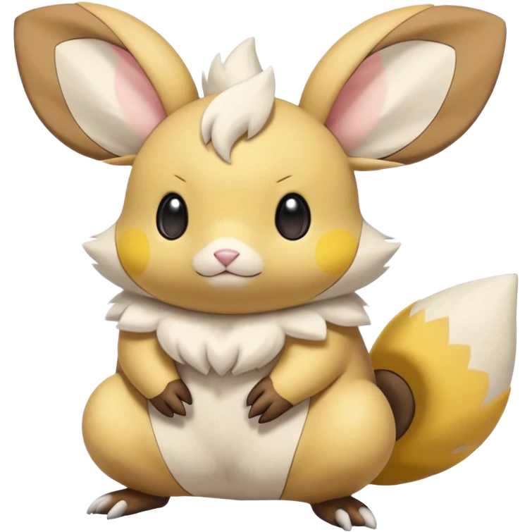 Dedenne-Pachirisu-Minccino-Pichu-fusion-hybrid-Pokémon-animal-creature, full body emoji