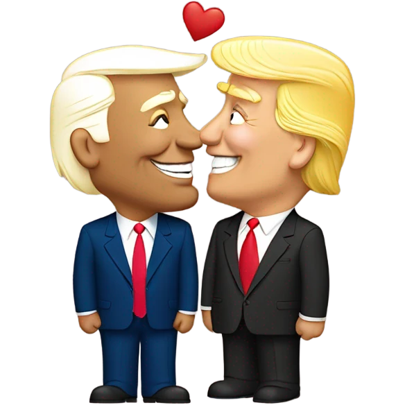 trump kissing biden emoji