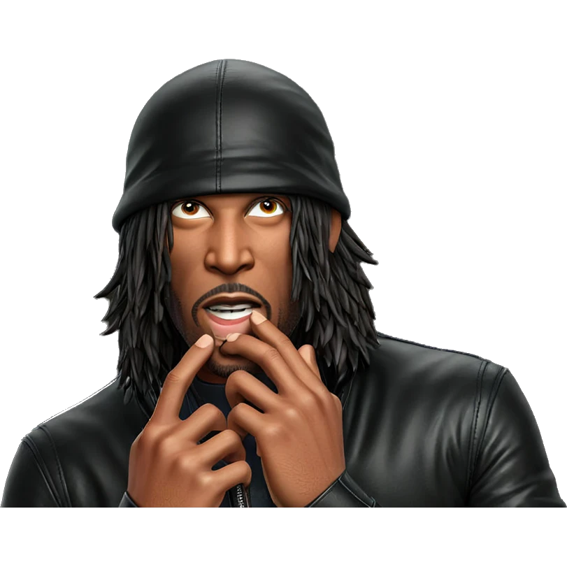 styled male portrait in leather emoji