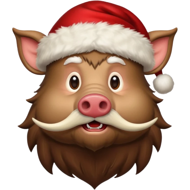 Santa Claus as a wild boar emoji