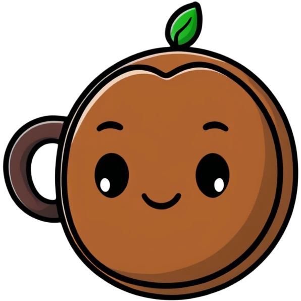 a coffee bean with a cute face emoji