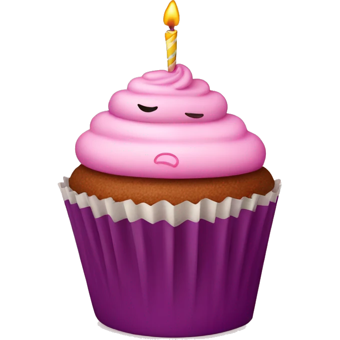 Cute birthday cupcake  emoji